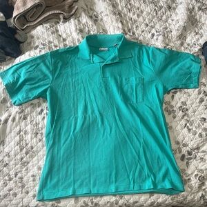 Puritan Vibrant Teal Polo Shirt for Men made in USA cotton blend